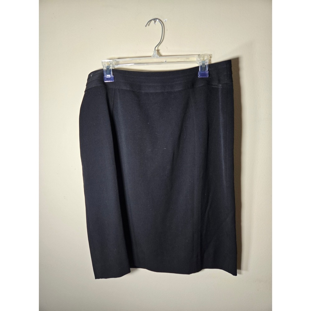 White House Black Market Pencil Skirt Women 14 Black Excellent Stretch Tailored